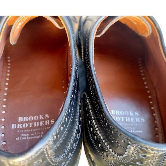 Brooks Brothers 1818 Wingtip Oxford Shoes, Size 12 D, Black main image 10